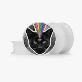 Plug Gato de 3 Olhos - Base Selecionável - Animal