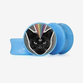 Plug Gato de 3 Olhos - Base Selecionável - Animal