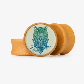 Plug Coruja Astuta Base com estampa detalhada de coruja astuta