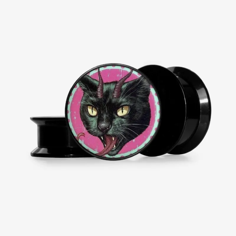 Plug Gatome Base Selecionável com estampa de gato meme colorido em fundo vibrante