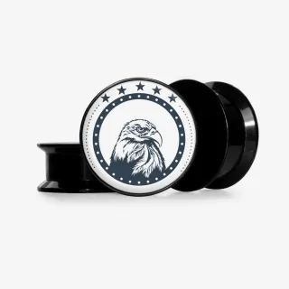 Plug A Águia Base em acrílico com estampa vibrante de águia