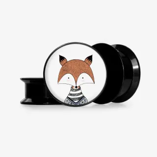 Plug A Raposa Base com estampa colorida e base selecionável em diversos materiais