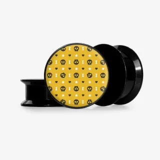 Plug Caveira Halloween Base com estampa temática sombria e visual impactante