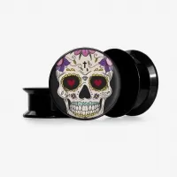 Plug Caveira Mexicana Base com Estampa Colorida Incrível