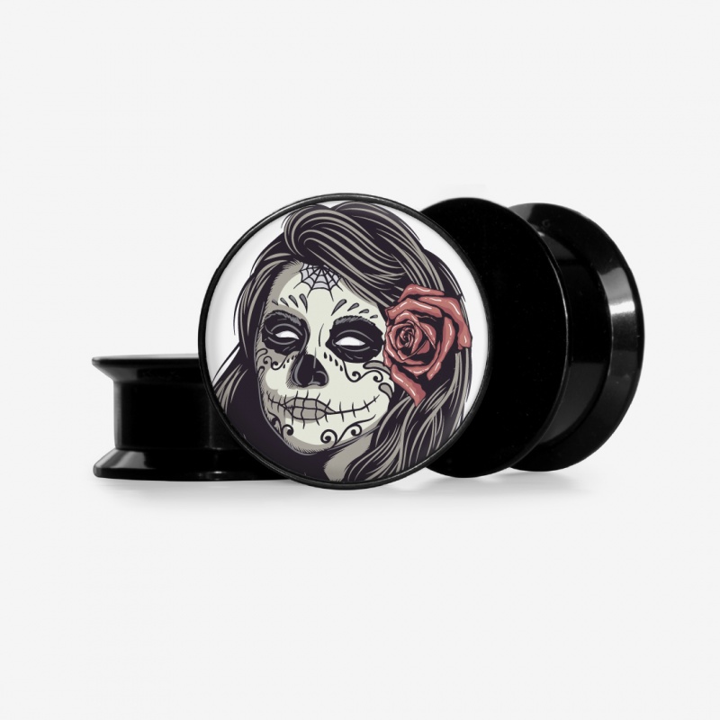 Plug Caveira Feminina Mexicana - Base Selecionável - Caveira