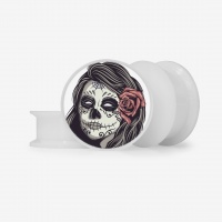 Plug Caveira Feminina Mexicana com Estampa Colorida