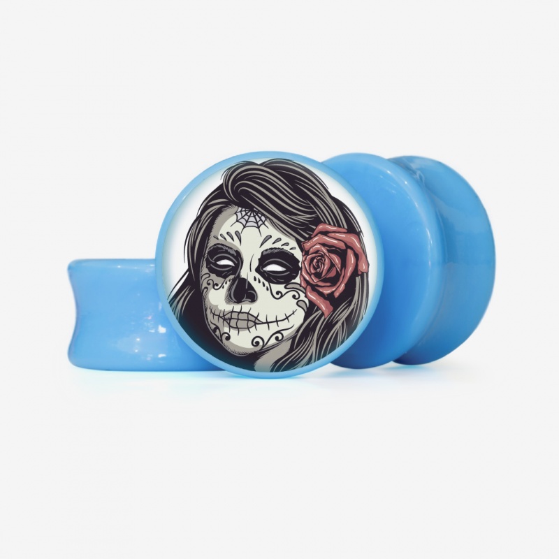 Plug Caveira Feminina Mexicana - Base Selecionável - Caveira