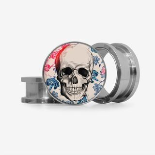 Plug Caveira floral - Base Selecionável - Caveira