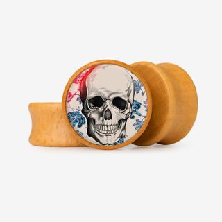 Plug Caveira floral - Base Selecionável - Caveira