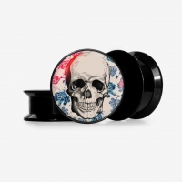 Plug Caveira floral Base com Estampa Decorada – ALARGS
