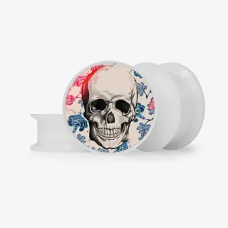 Plug Caveira floral - Base Selecionável - Caveira