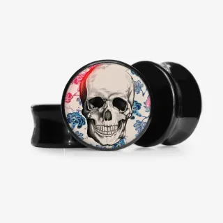 Plug Caveira floral - Base Selecionável - Caveira