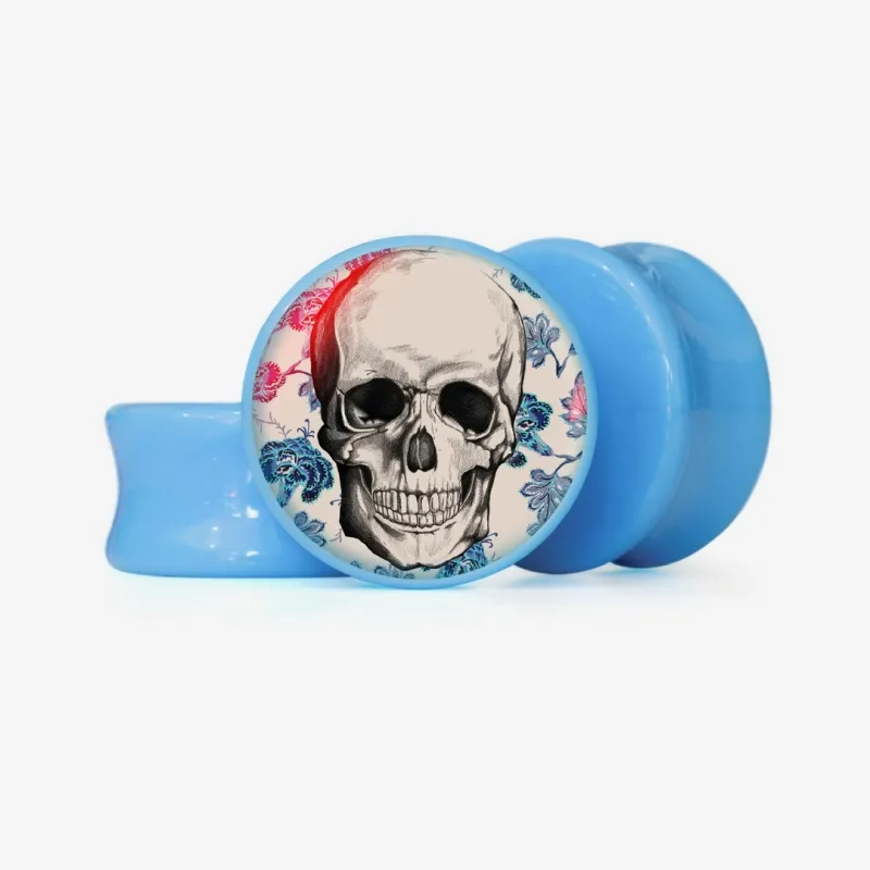Plug Caveira floral - Base Selecionável - Caveira