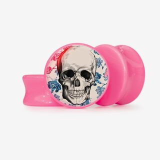Plug Caveira floral - Base Selecionável - Caveira