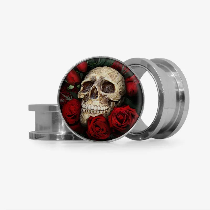 Plug Caveira Floral 2 - Base Selecionável - Caveira