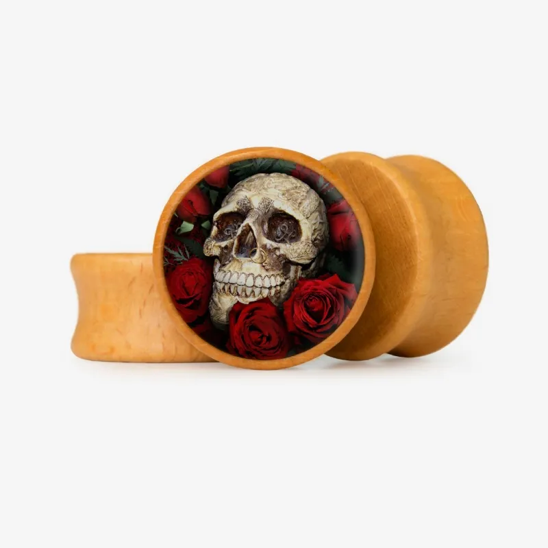 Plug Caveira Floral 2 - Base Selecionável - Caveira