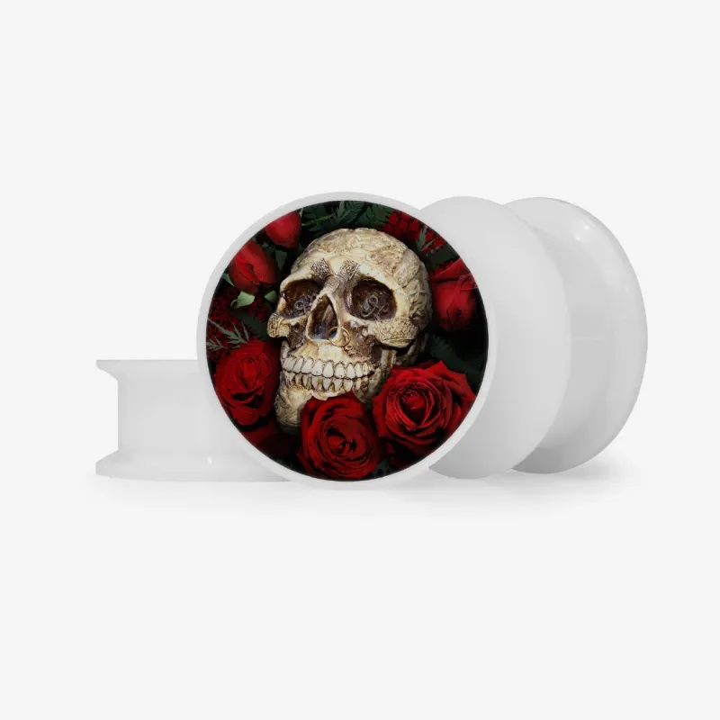 Plug Caveira Floral 2 - Base Selecionável - Caveira