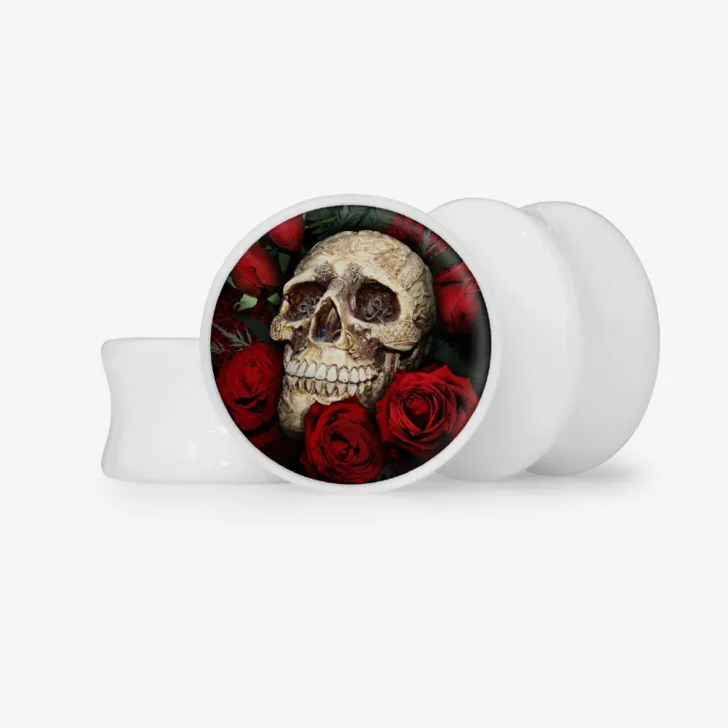 Plug Caveira Floral 2 - Base Selecionável - Caveira