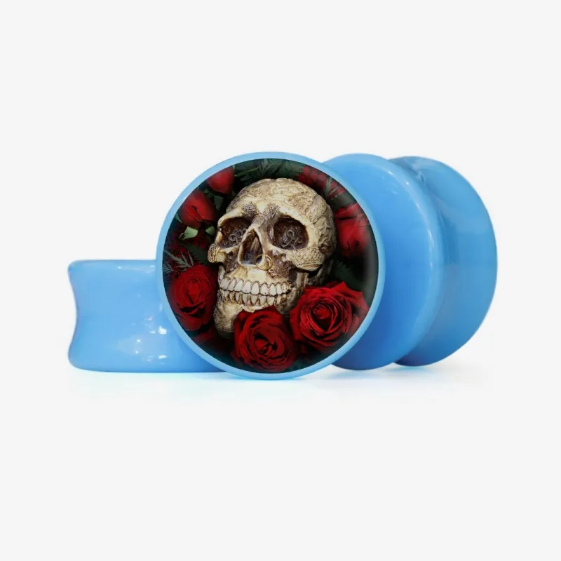 Plug Caveira Floral 2 - Base Selecionável - Caveira