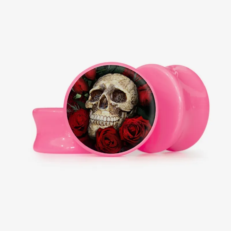 Plug Caveira Floral 2 - Base Selecionável - Caveira