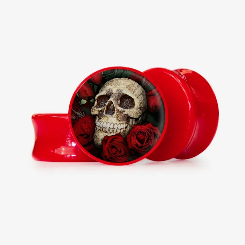 Plug Caveira Floral 2 - Base Selecionável - Caveira