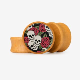 Plug Caveira Floral 3 - Base Selecionável - Caveira