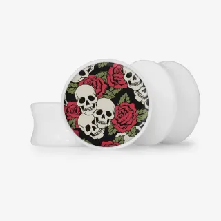 Plug Caveira Floral 3 - Base Selecionável - Caveira