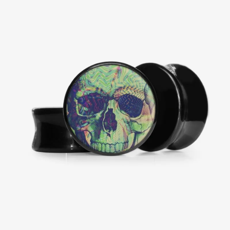 Plug Caveira Psicodélica - Base Selecionável - Caveira