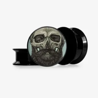 Plug Caveira Barbada Base com estampa detalhada e visual autêntico