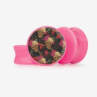 Plug Caveira Floral - Base Selecionável - Floral