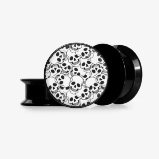 Plug Caveiras Base Selecionável com design estilizado e base intercambiável