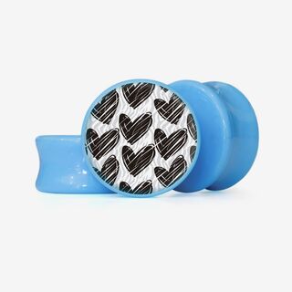 Plug Corações em Preto e Branco - Base Selecionável - Coração