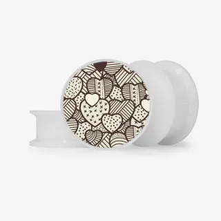 Plug Corações de Retalhos - Base Selecionável - Coração