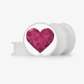 Plug Coração Geométrico - Base Selecionável - Coração