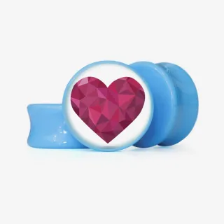 Plug Coração Geométrico - Base Selecionável - Coração