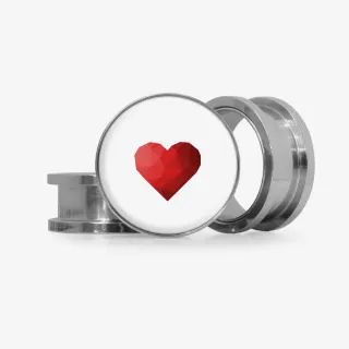 Plug Coração Geométrico 2 - Base Selecionável - Coração