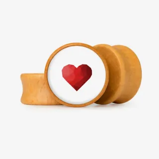 Plug Coração Geométrico 2 - Base Selecionável - Coração