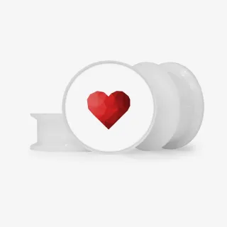 Plug Coração Geométrico 2 - Base Selecionável - Coração