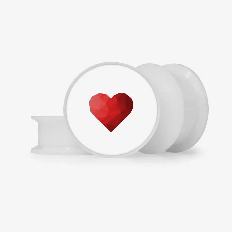 Plug Coração Geométrico 2 - Base Selecionável - Coração
