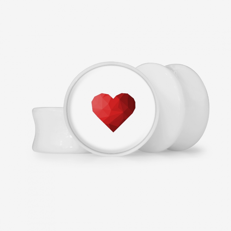Plug Coração Geométrico 2 - Base Selecionável - Coração