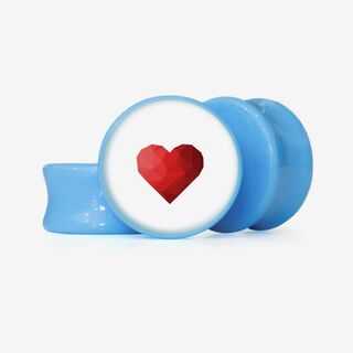 Plug Coração Geométrico 2 - Base Selecionável - Coração