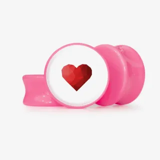 Plug Coração Geométrico 2 - Base Selecionável - Coração