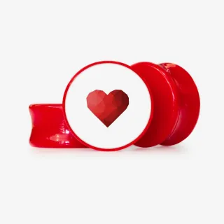 Plug Coração Geométrico 2 - Base Selecionável - Coração