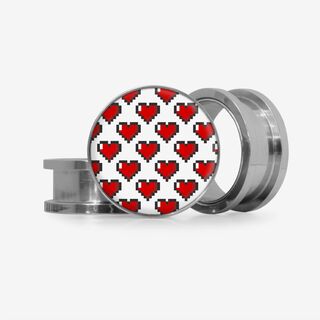 Plug Corações em Pixels - Base Selecionável - Coração