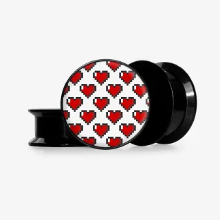 Plug Corações em Pixels - Base Selecionável - Coração