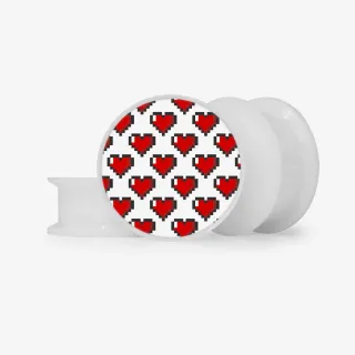 Plug Corações em Pixels - Base Selecionável - Coração