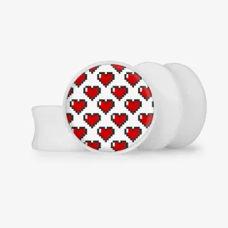 Plug Corações em Pixels - Base Selecionável - Coração