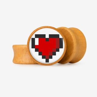 Plug Coração em Pixels - Base Selecionável - Coração