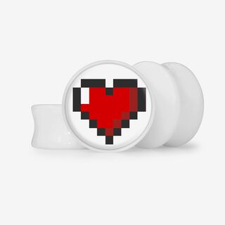 Plug Coração em Pixels - Base Selecionável - Coração