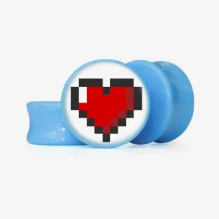 Plug Coração em Pixels - Base Selecionável - Coração